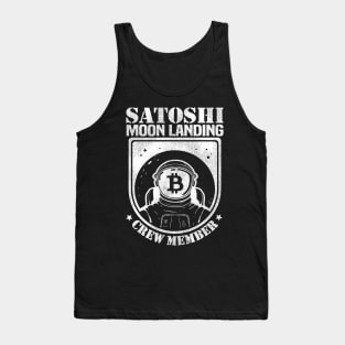 Member Satoshi Moon Landing Crew Funny Bitcoin BTC Tank Top